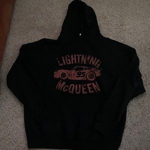 Hot Topic Lightning McQueen hoodie. Tag says large, fits like a medium.